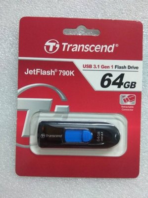 @淡水無國界@ Transcend JF790K 黑色 USB JF790創見 64G 隨身碟 USB3.0 64GB