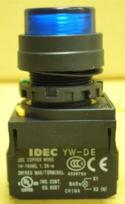 IDEC/按鈕開關/24V/和泉電氣/YW-DE/大型YW系列照光按鈕開關/大型帶燈按鈕開關/拆機品未使用