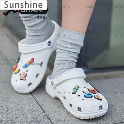 [Sunshine]Crocs洞洞鞋男女卡駱馳款運動鞋經典洞洞鞋小白鞋女涼鞋10001