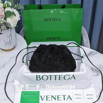 中古二手BOTTEGA VENETA BV pouch 小號黑色雲朵包/肩背包/斜跨包