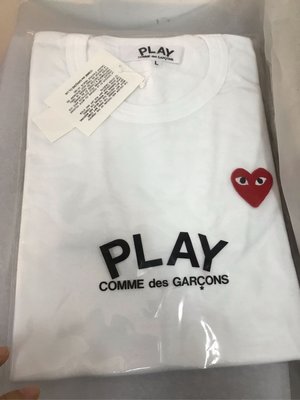 川久保玲 Comme des Garcons Play 短袖迷彩愛心女生L 白色現貨