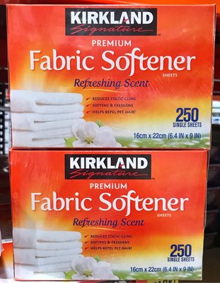 Costco好市多 科克蘭 KIRKLAND 烘衣柔軟去靜電紙 250張x2入 fabric softener
