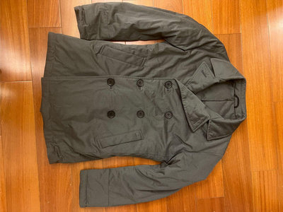 Lacoste 雙排扣 羽絨 外套 短大衣 夾克 灰色 48/3 約S號