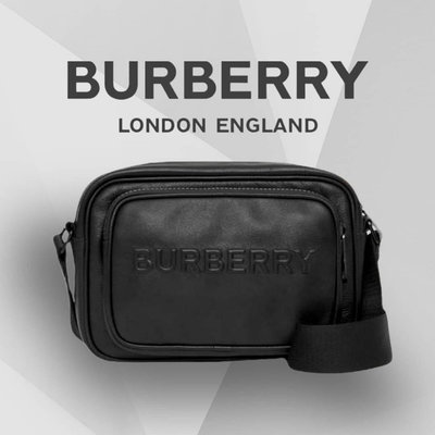 🇬🇧Burberry Paddy Debossed Leather Crossbody Bag 黑色 立體Logo全皮革材質 斜背包/相機包/方包