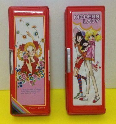 《**古早味柑仔店** 》台灣早期 雙開磁吸式可愛少女鉛筆盒系列