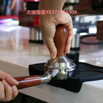 不銹鋼壓粉器咖啡壓粉錘49mm/51mm/53/58mm壓粉錘咖啡機紅木手柄