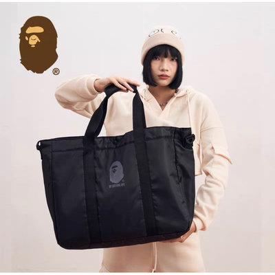 ??APE 猿人雜誌贈品同款包 超大容量 黑色運動包 旅行袋 媽媽包 購物袋