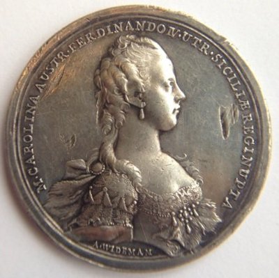 奧地利銀章 1768 Austria Habsburg Maria Carolina Silver Medal.