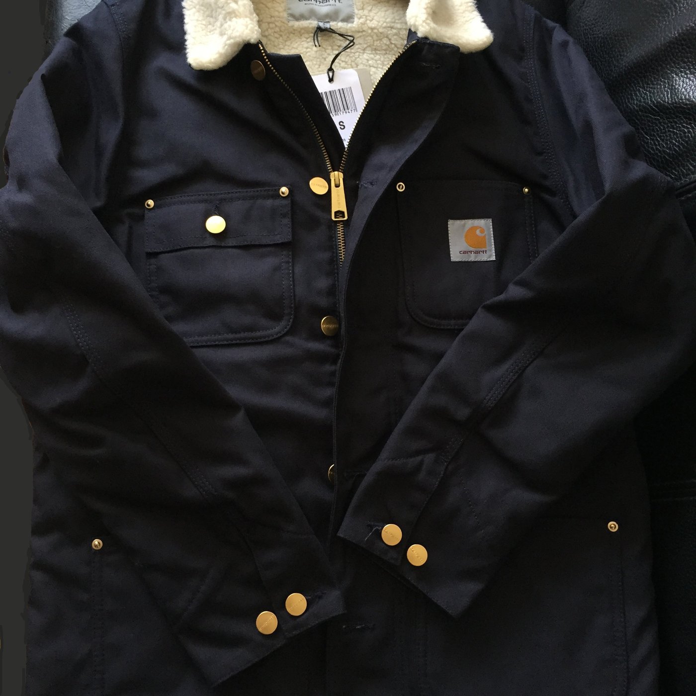 Carhartt WIP Phoenix Jacket 工裝外套藍色絨毛領子及內裡男生S號