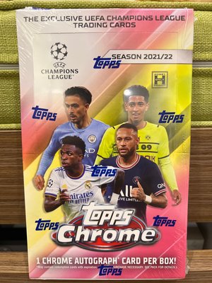 現貨 2021-22 Topps Chrome UEFA 歐冠盃足球聯賽 鉻系列 Hobby 盒卡 一盒ㄧ簽