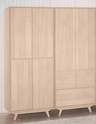 【風禾家具】QA-248-(4+5)@LN北歐風橡木色5.4尺組合衣櫃【台中市區免運送到家】衣櫥 房間櫃 木心板 傢俱