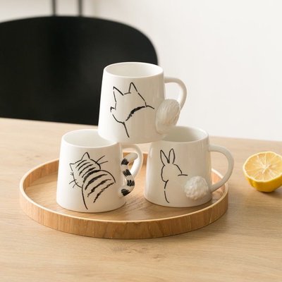 日本帶回 日本代購 立體動物馬克杯創意咖啡杯卡通狗狗貓咪兔子牛奶杯陶瓷杯