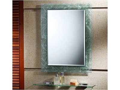 防蝕明鏡 有除霧HM-028 (附玻璃平台) 可橫掛 防霧化妝鏡(浴鏡、防蝕明鏡) 仿琉璃化妝鏡 琉璃浴室鏡