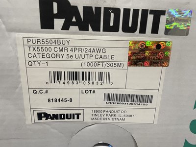 出清出清 美國 泛達 PANDUIT Cat5e UTP  8芯