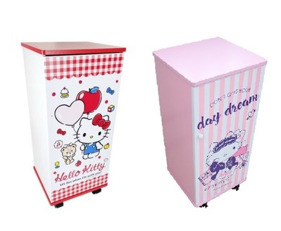 【正版】Hello Kitty 三層滾輪 收納櫃//置物櫃 ~~兩款可選~~