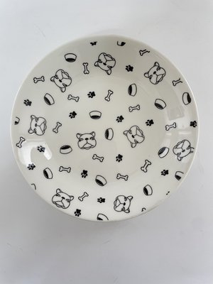 東昇瓷器餐具=大同強化瓷器新夢磁黑色狗8吋湯盤 N7782
