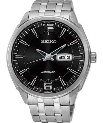 SEIKO 精工 紳士都會領袖時尚機械腕錶-黑/45mm/7S26-04H0D(SNKN47J1)