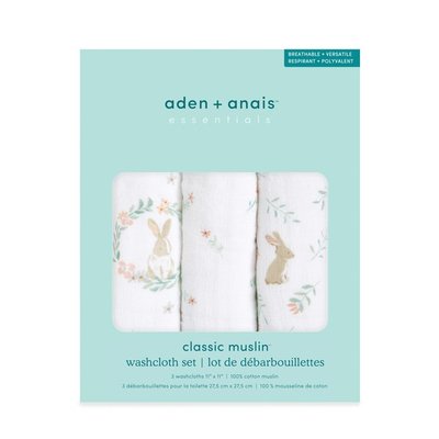 瘋狂寶寶**Aden & Anais 經典方巾3入/溫兔知心(ADEWCC30013) 特價646元