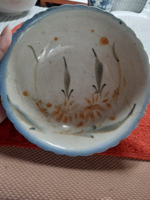 金欣古玩，台灣早期特殊老件瓷器碗盤，盤子，碗公拍賣～0444～