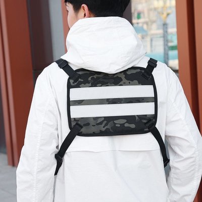 新款 戰術包 男生戰術背心包 運動跑步多功能機能胸包  男ins馬甲包 後背包 戰術胸包