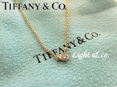 【Light &amp; co.】專櫃真品已送洗 TIFFANY &amp; CO 750 K金 18K 白鑽 鑽石 項鍊 單鑽 經典款