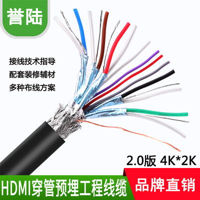 裝修預埋hdmi線纜高清線材HDMI散線工程線纜穿管布線 19芯純銅2.0~新北五金線材專賣店