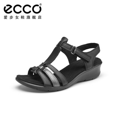 ECCO愛步女鞋羅馬鞋涼鞋坡跟涼鞋女 菲諾拉270413