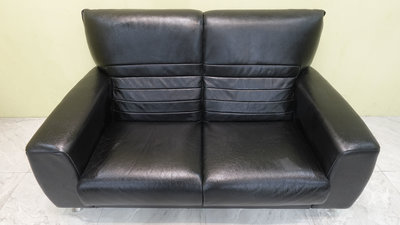 二手家具沙發推薦-新北二手家俱-雙人牛皮沙發/套房專用皮座椅