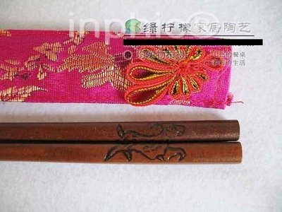 INPHIC-鐵木雕花羊生肖筷子12生肖十二生肖日本便攜筷木筷餐具筷 15雙組