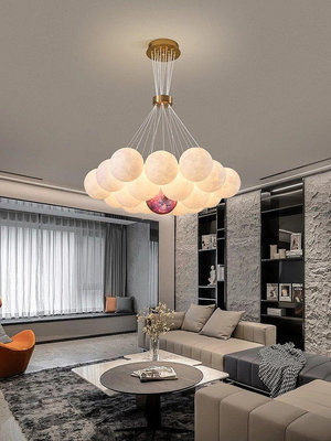 佰貨生活舘客廳吊燈北歐星球月球吊燈設計師創意餐廳泡泡球網紅臥