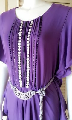 原價三萬VALENTINO GARAVANI  紫色水鑽腰帶 ➕加送珠飾荷葉邊飛袖蝴蝶裝