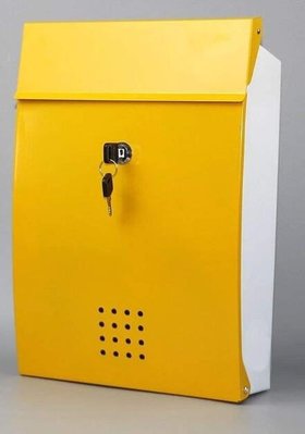 日本品牌 歐風黃色設計感戶外信箱意見箱建議箱信件收納箱  3439b