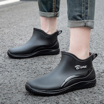 新款低幫雨靴廚房膠鞋套鞋男士防水鞋防滑雨靴短筒時尚輕便運動