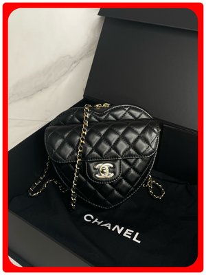 【 RECOVER 名品二手SOLD OUT 】CHANEL 黑色愛心包 小款