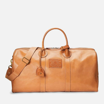代購Polo Ralph Lauren Large Heritage Leather Duffle Bag西部牛仔粗礦質感旅行袋行李袋