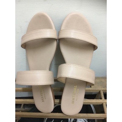台灣製material 粉米色雙帶涼鞋拖鞋