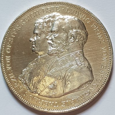 德國銀章1893 German Bayern Leopold & Maria Silver Medal.