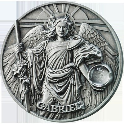 紐埃 紀念幣 2017 65g 加百列大天使高浮雕紀念銀幣 原廠原盒