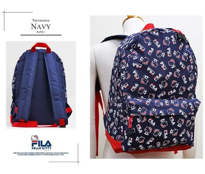 41+現貨不必等 FILA × KITTY 背包 後背包 聯名款 日本限定 原裝進口 藏青色 小日尼三 批發零售