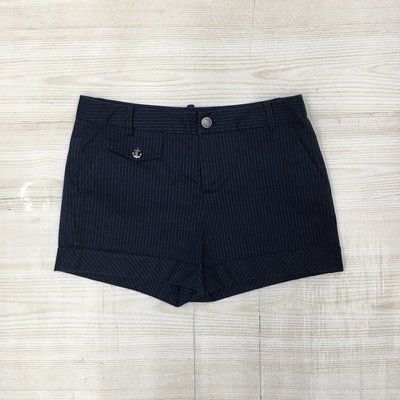 【愛莎＆嵐】chaber 女 藍色條紋造型短褲/40 11207 27