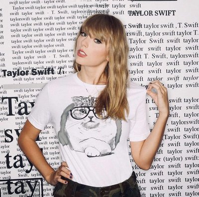 Taylor Swift White Cat 短袖T恤 白色 泰勒絲同款上衣人物音樂吉他歌手 1989