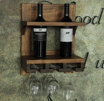 【熱賣精選】歐式酒櫃創意壁掛式葡萄酒架酒杯架紅酒架現代實木酒櫃酒架 2025c