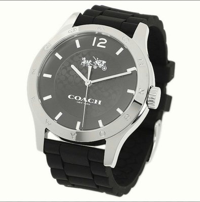 【新春特價】Coach 經典Logo手錶 W6033 矽膠錶帶、Logo錶面（黑色現貨一支）