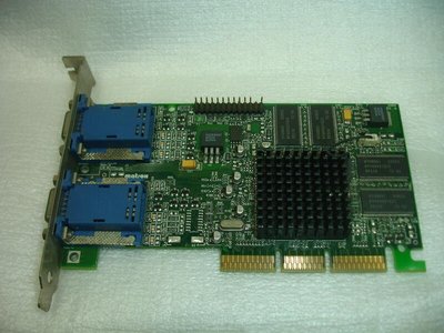 【電腦零件補給站】Matrox G450 32MB DDR 雙VGA AGP 4X 顯示卡