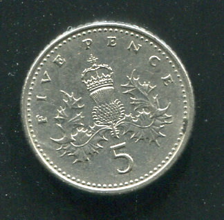 【錢幣】Great Britain(英國)， 5 PENCE  K937b  1990,品相極美XF #204373