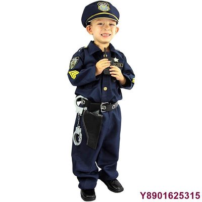 瑤瑤小鋪兒童警察角色扮演兒童遊戲節目萬聖節拖曳比賽派對服裝