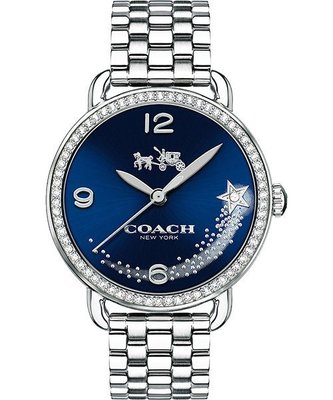 COACH Delancey 銀河流星 璀璨晶鑽腕錶(C014502654)-藍/36mm
