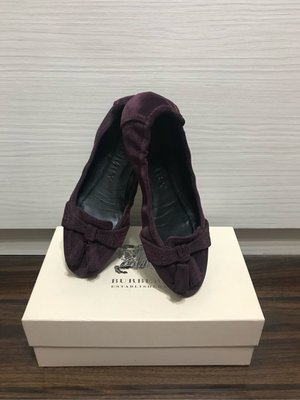 Burberry麂皮紫色休閒鞋