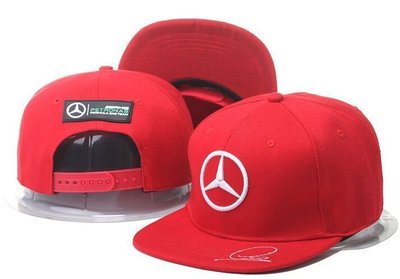 【熱賣精選】Mercedes-BenzF1賽車帽情侶款汽車帽車隊棒球帽彎檐嘻哈帽男女款高爾夫帽車迷帽太陽帽鴨舌帽子-LK