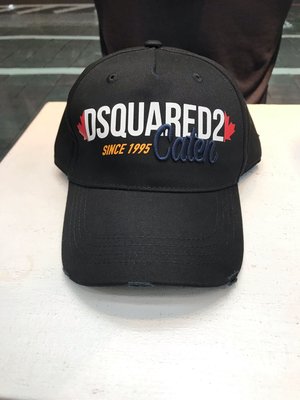 D2 Dsquared2 黑色 破壞設計 Logo 圖案 休閒帽 棒球帽 全新正品 男裝 歐洲精品